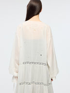 Openwork embroidered cardigan tea dress