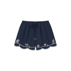 Openwork embroidered shorts