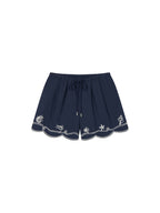Openwork embroidered shorts
