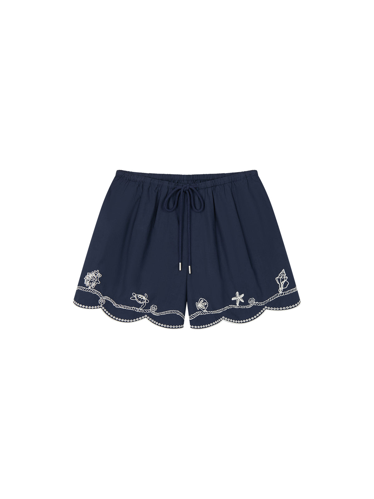 Openwork embroidered shorts