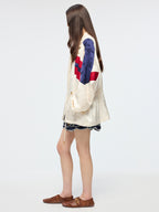 Openwork embroidered shorts
