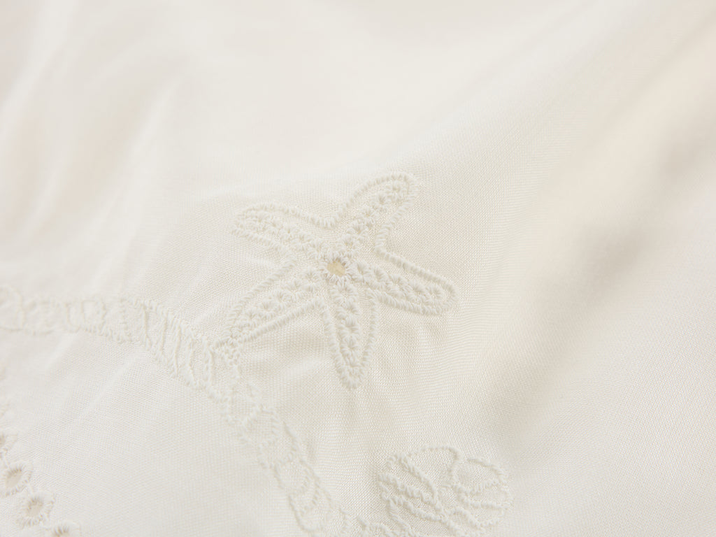 Openwork embroidered shorts