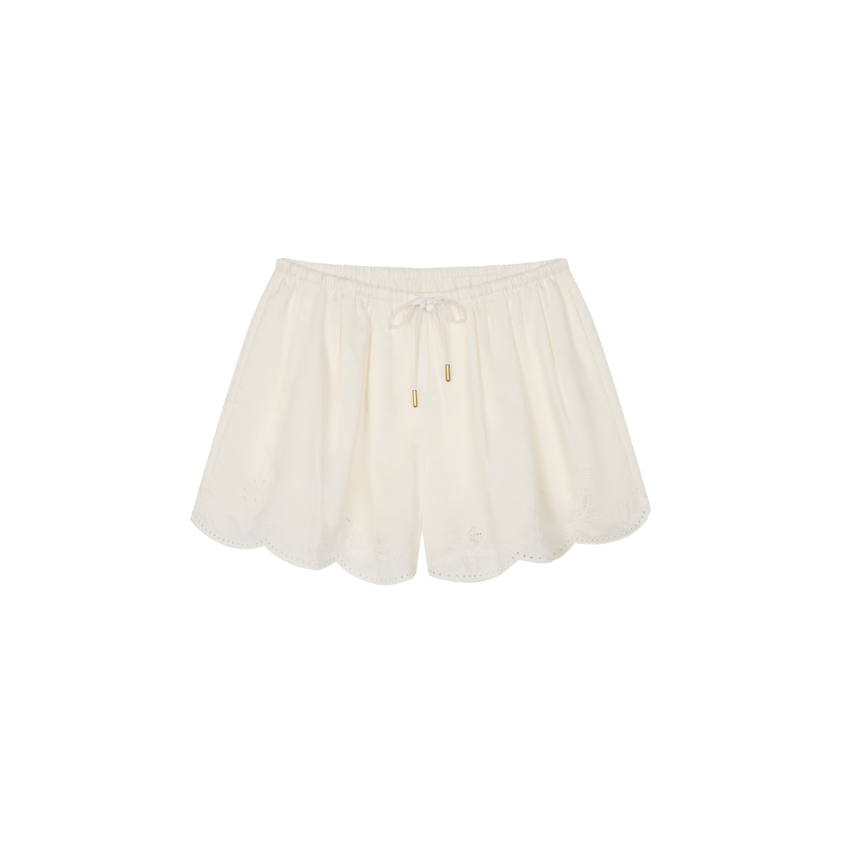 Openwork embroidered shorts