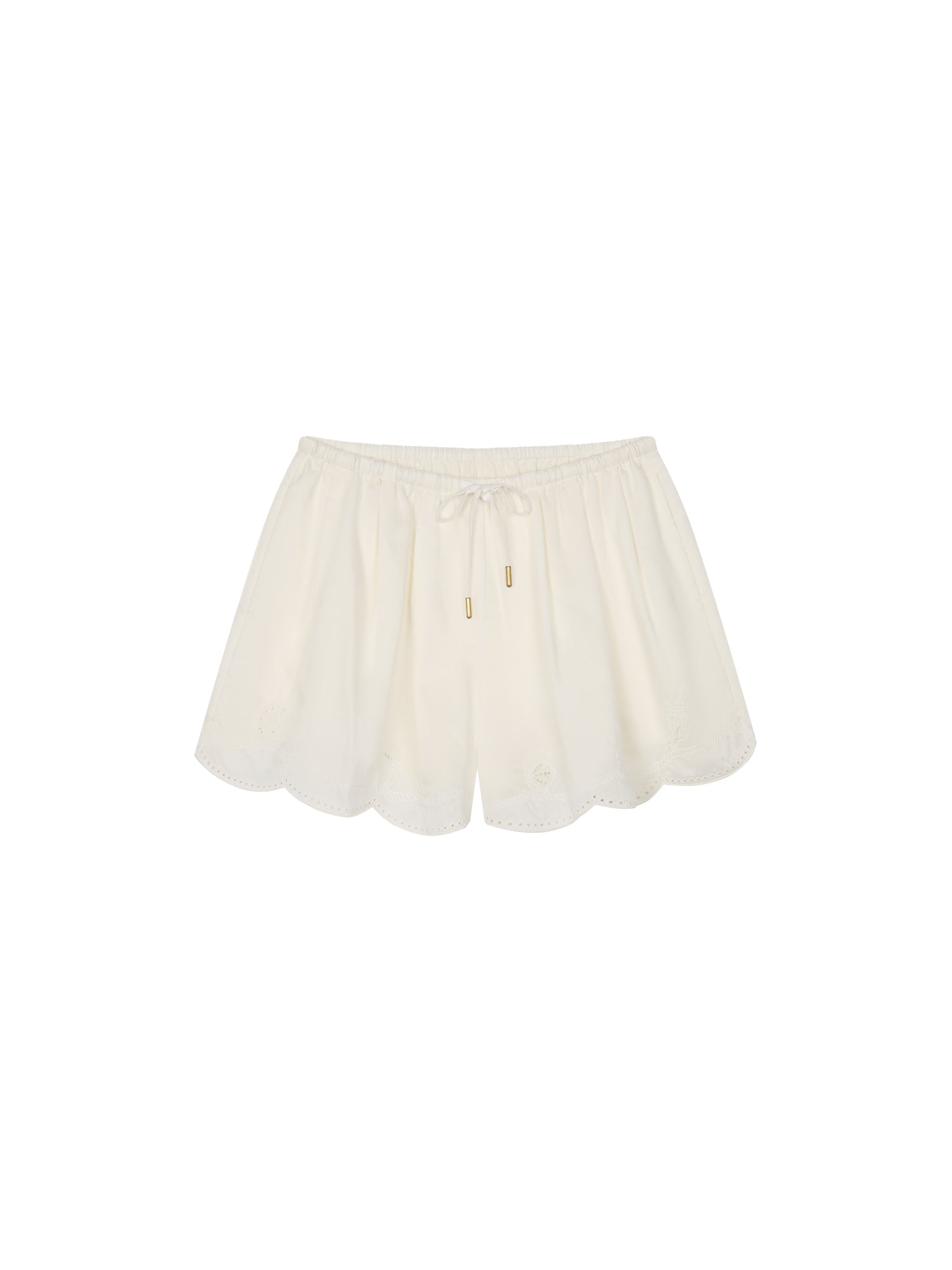 Openwork embroidered shorts