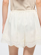 Openwork embroidered shorts