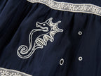 Openwork embroidered maxi skirt