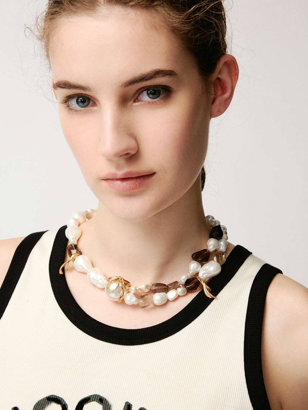 Baroque Pearl Smoky Quartz Necklace