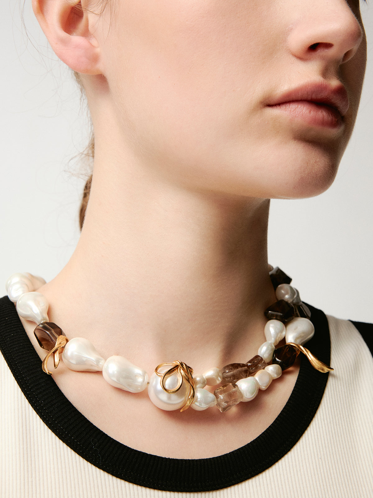 Baroque Pearl Smoky Quartz Necklace