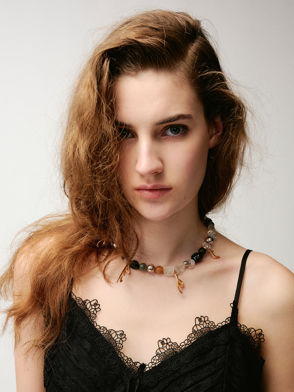 Orange Green Ribbon Necklace