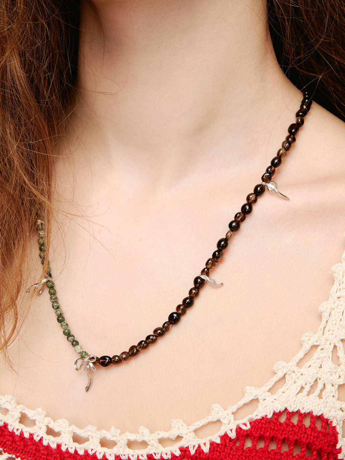 Smoky Quartz Green Kyanite Necklace
