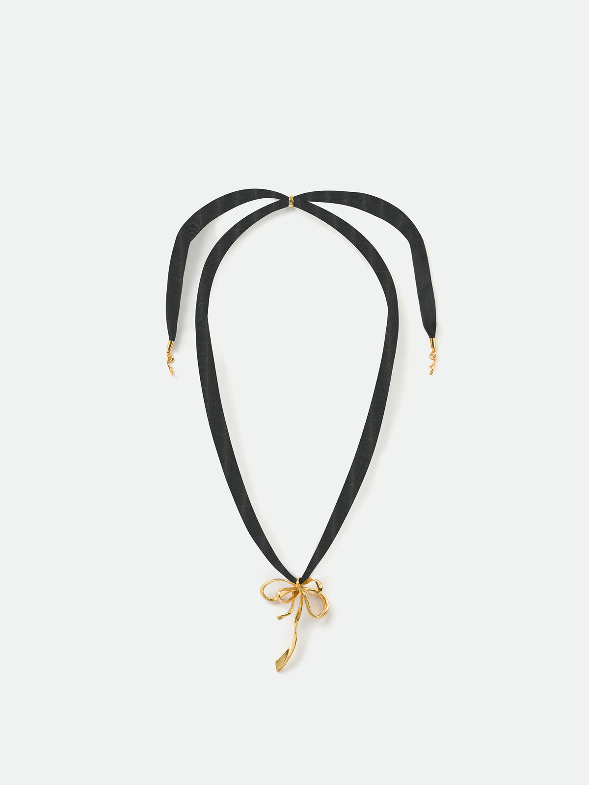 Bow Silk Ribbon Drawstring Necklace