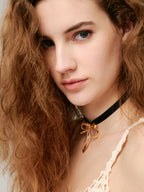 Bow Silk Ribbon Drawstring Necklace