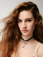 Bow Silk Ribbon Drawstring Necklace