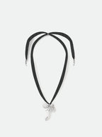 Bow Silk Ribbon Drawstring Necklace