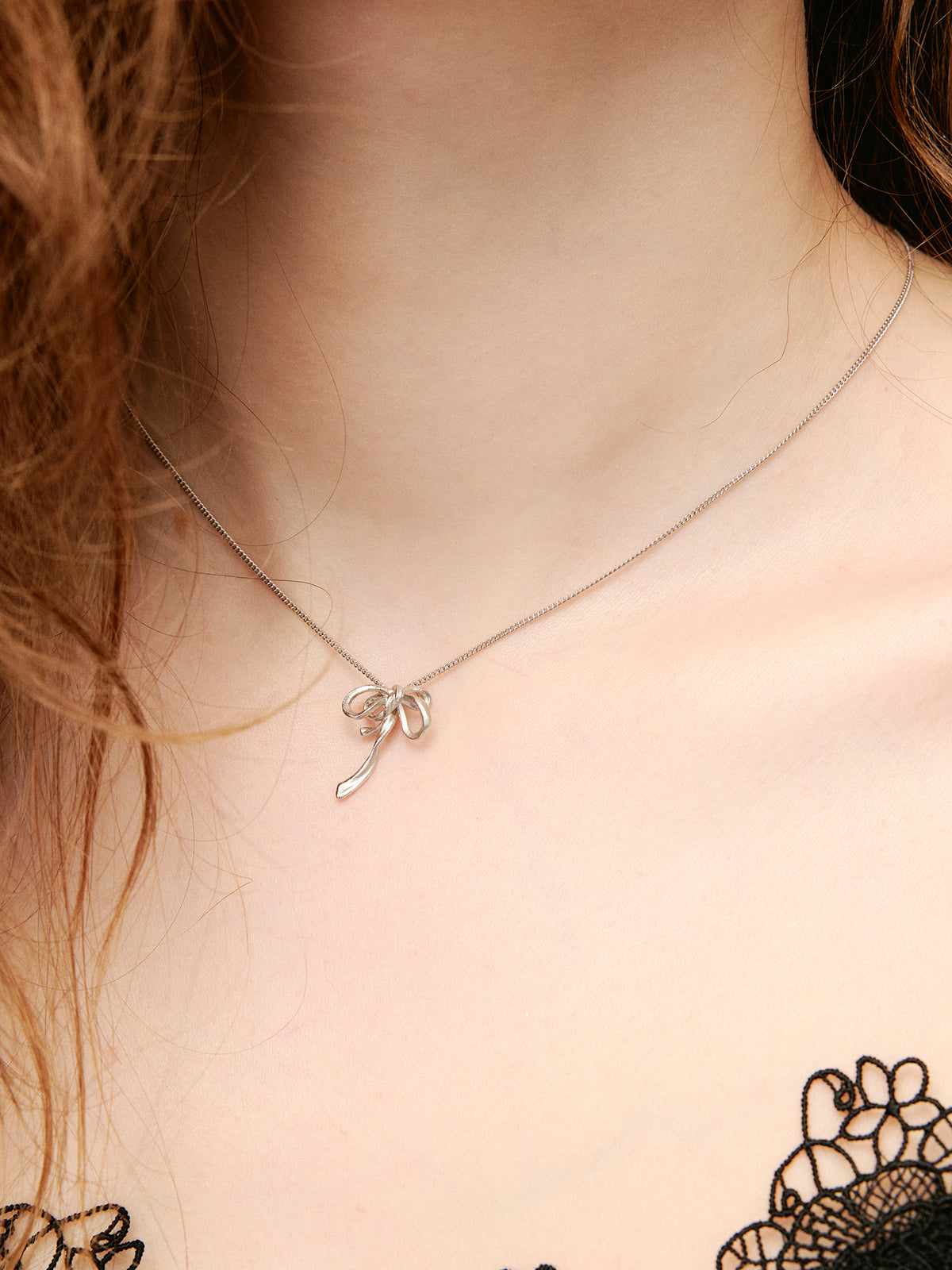 Mini Bow Fine Chain Necklace