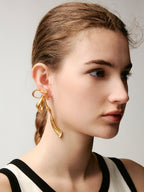 Large Half-Bow Stud Earrings