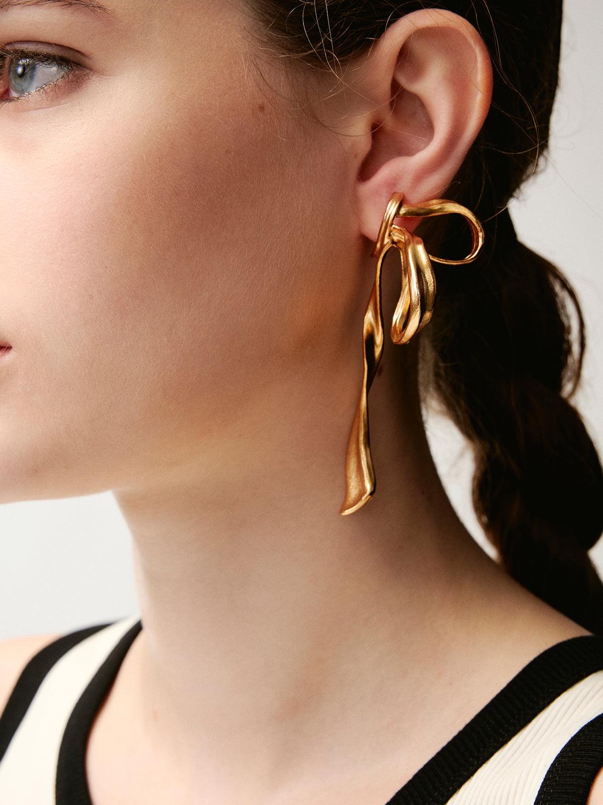 Large Half-Bow Stud Earrings