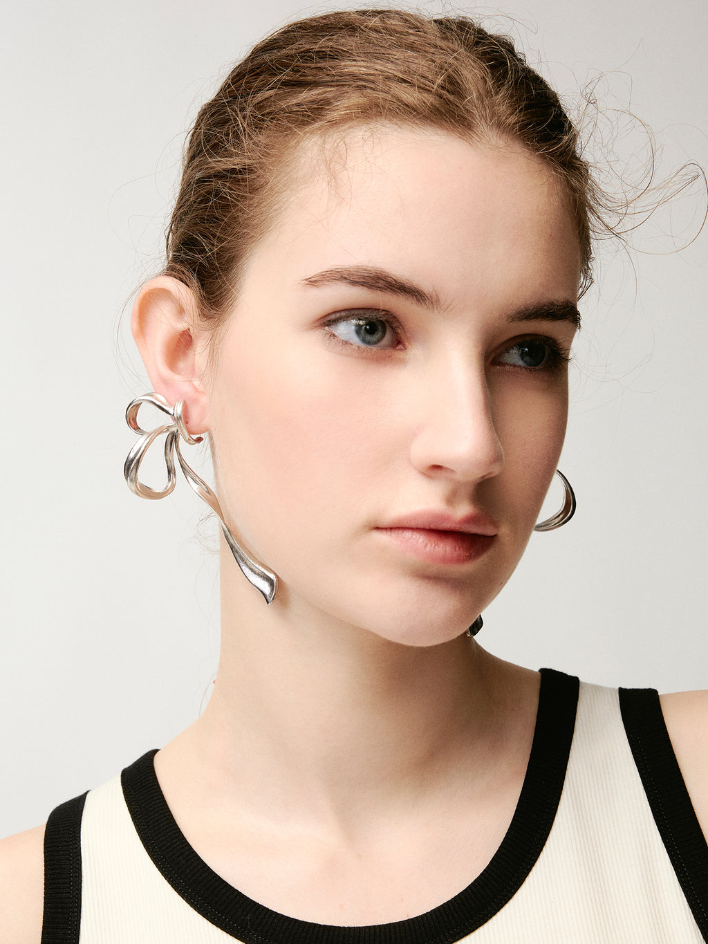 Large Half-Bow Stud Earrings