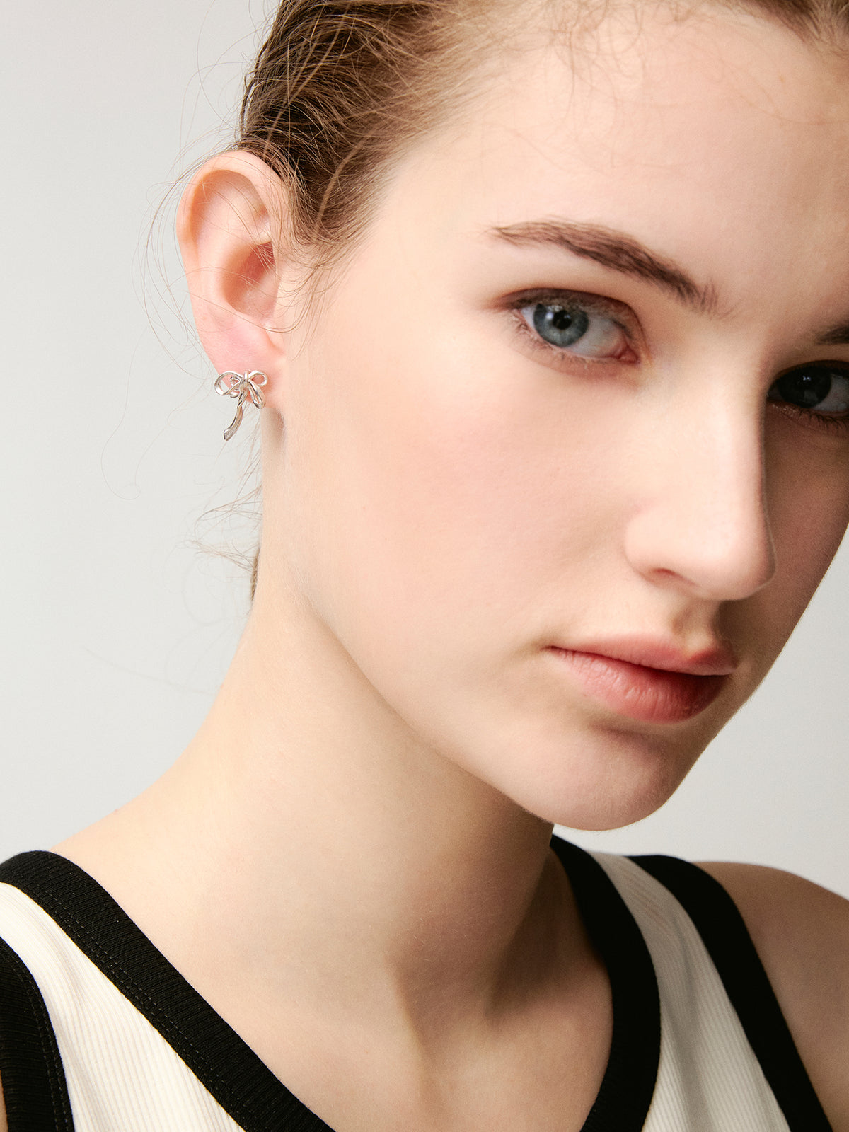 Mini Bow Sterling Silver Earrings