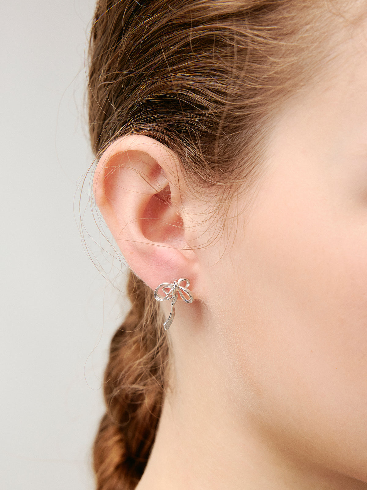 Mini Bow Sterling Silver Earrings