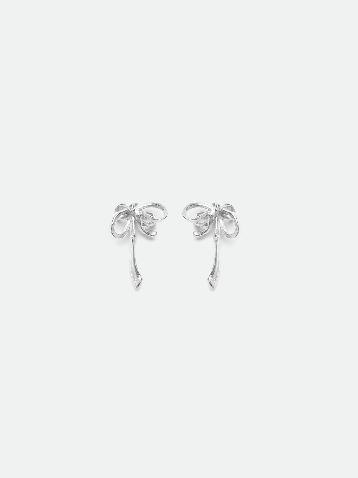 Mini Bow Sterling Silver Earrings