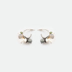 Multi Bead Hoop Stud Earrings