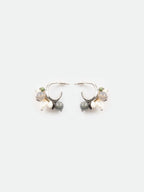 Multi Bead Hoop Stud Earrings