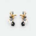 Multi-Bead Bow Stud Earrings
