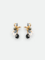 Multi-Bead Bow Stud Earrings