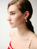 Multi-Bead Bow Stud Earrings