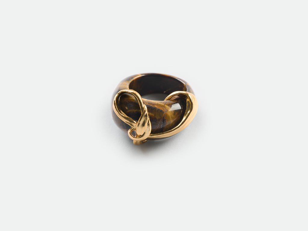 Ribbon Wrapped Natural Stone Ring