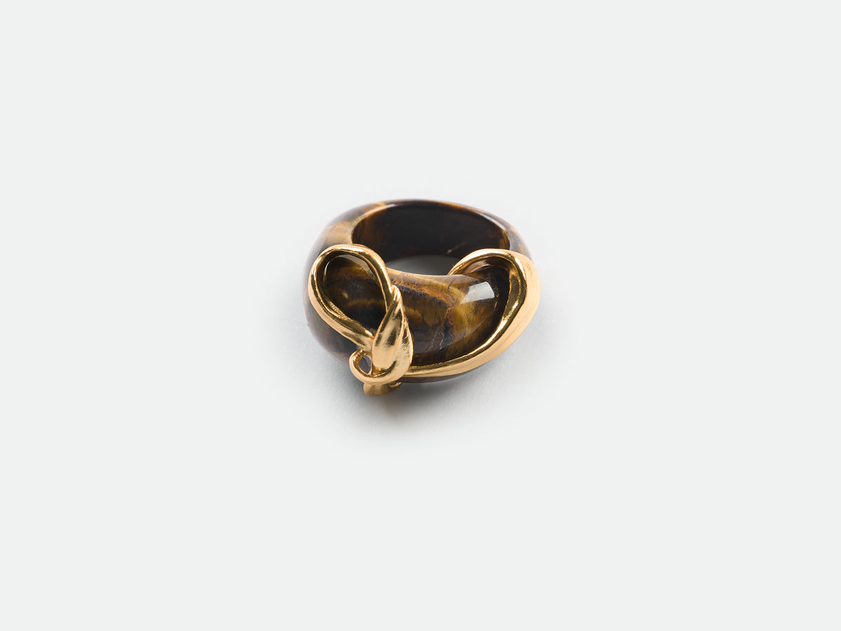Ribbon Wrapped Natural Stone Ring