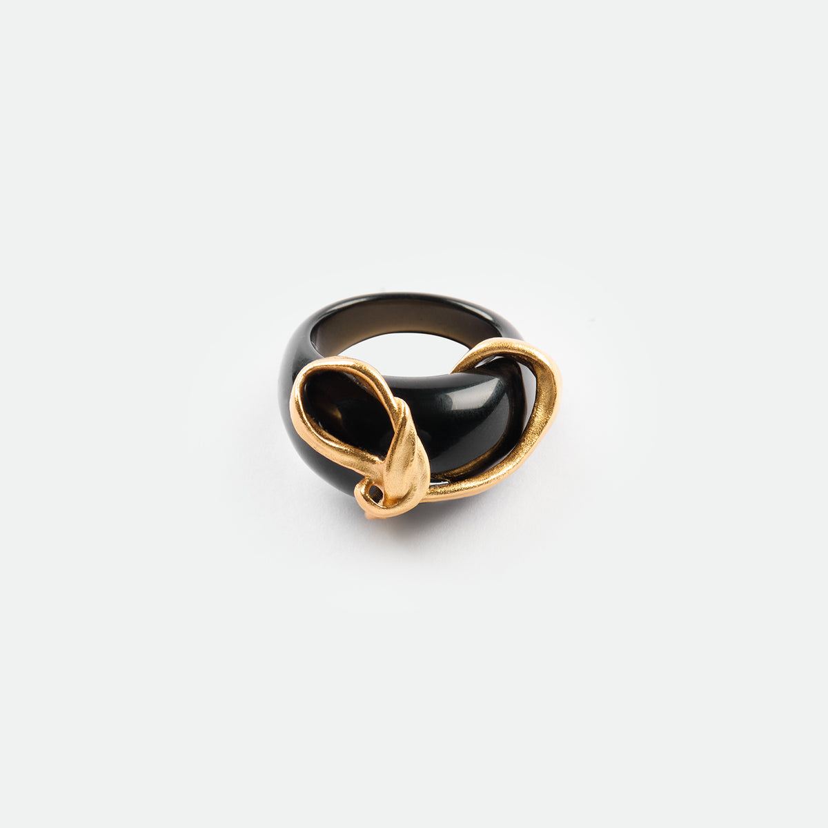 Ribbon Wrapped Natural Stone Ring