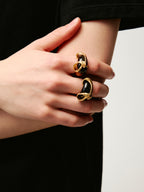 Ribbon Wrapped Natural Stone Ring