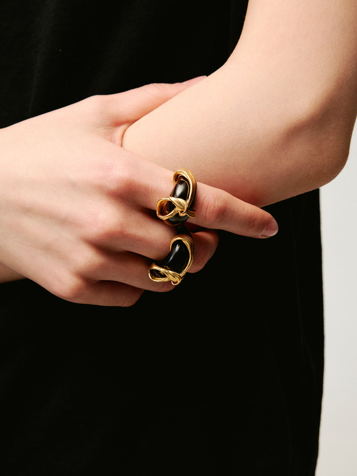 Ribbon Wrapped Natural Stone Ring
