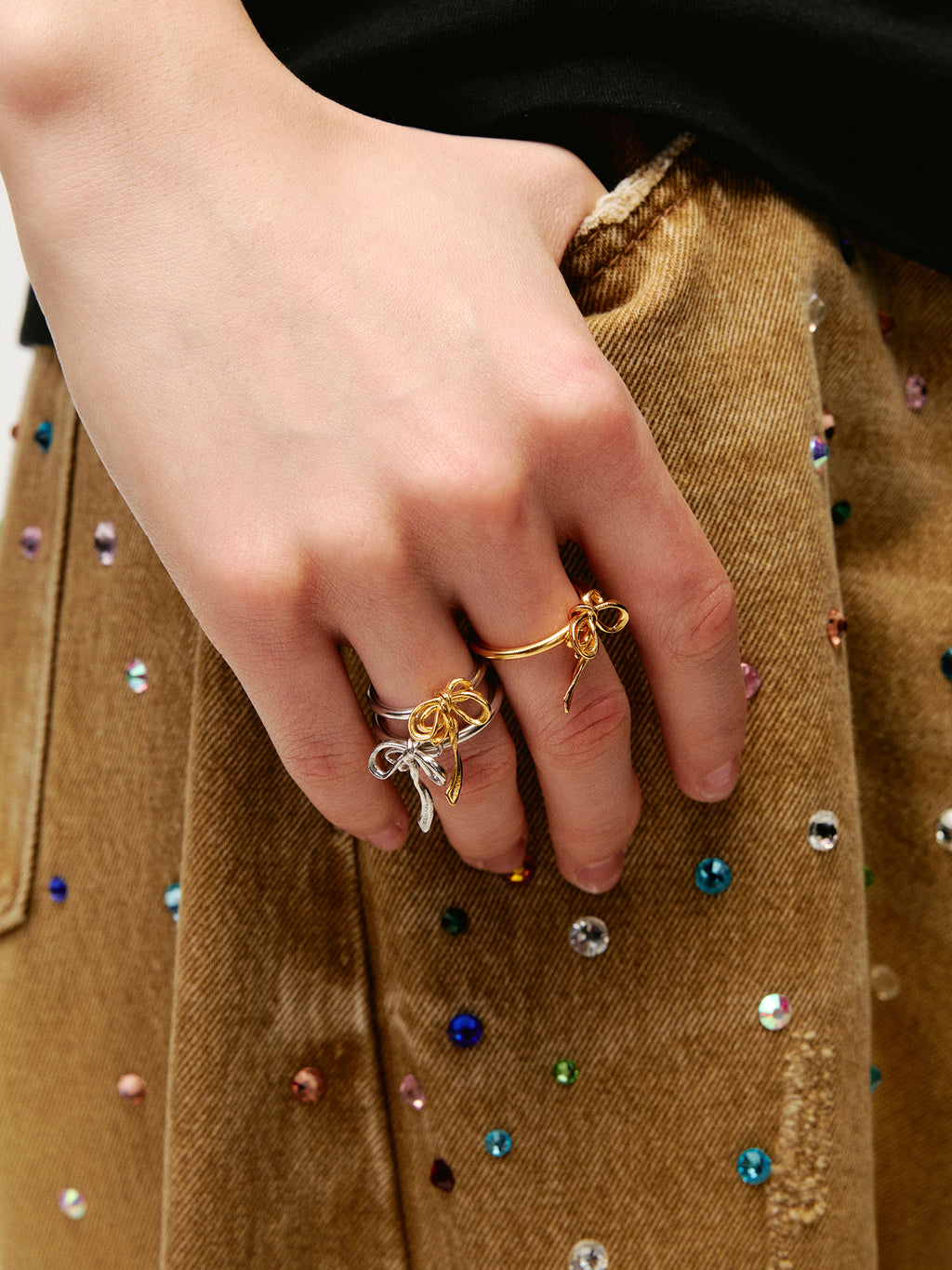 Mini Bow Open Ring