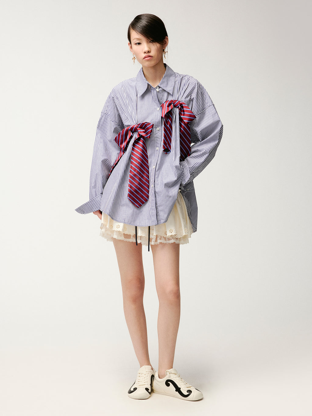 3D tie bow shirt