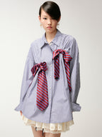 3D tie bow shirt