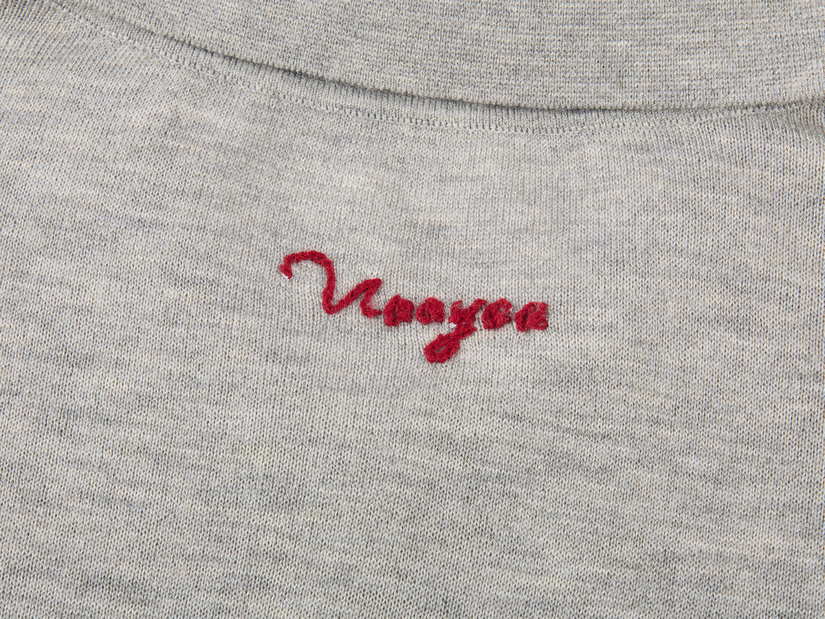 Ribbon bow polo knit T-shirt