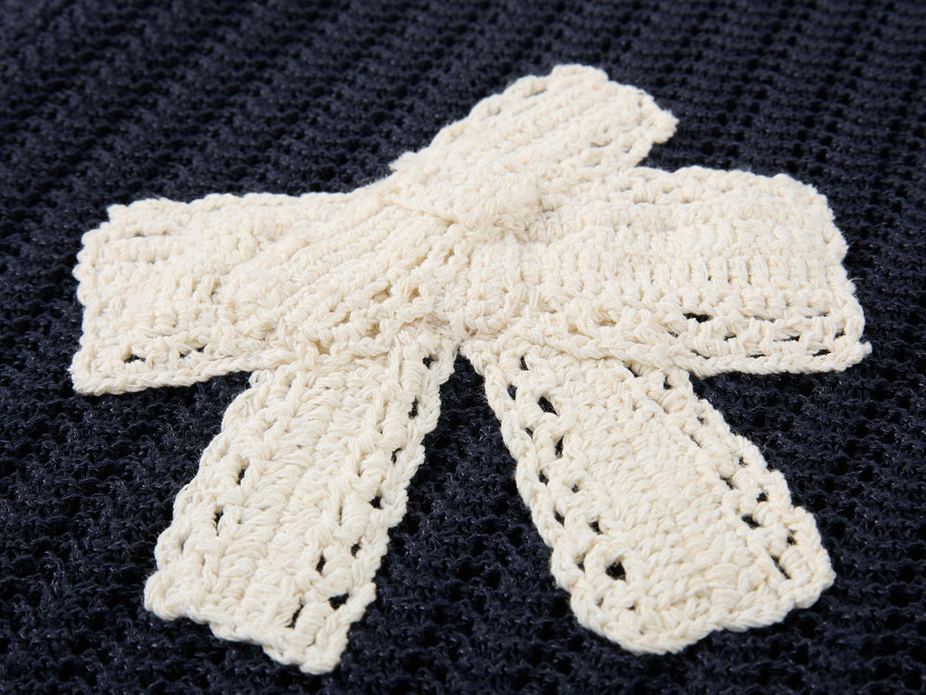Handcrafted bow cardigan