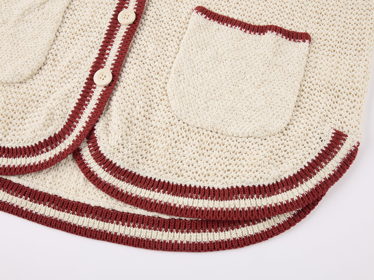 Handcrafted sporty cherry cardigan