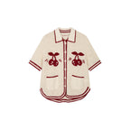 Handcrafted sporty cherry cardigan