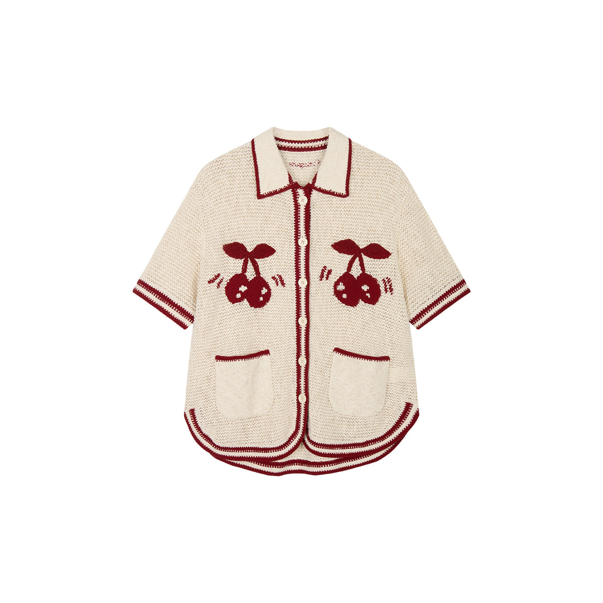 Handcrafted sporty cherry cardigan