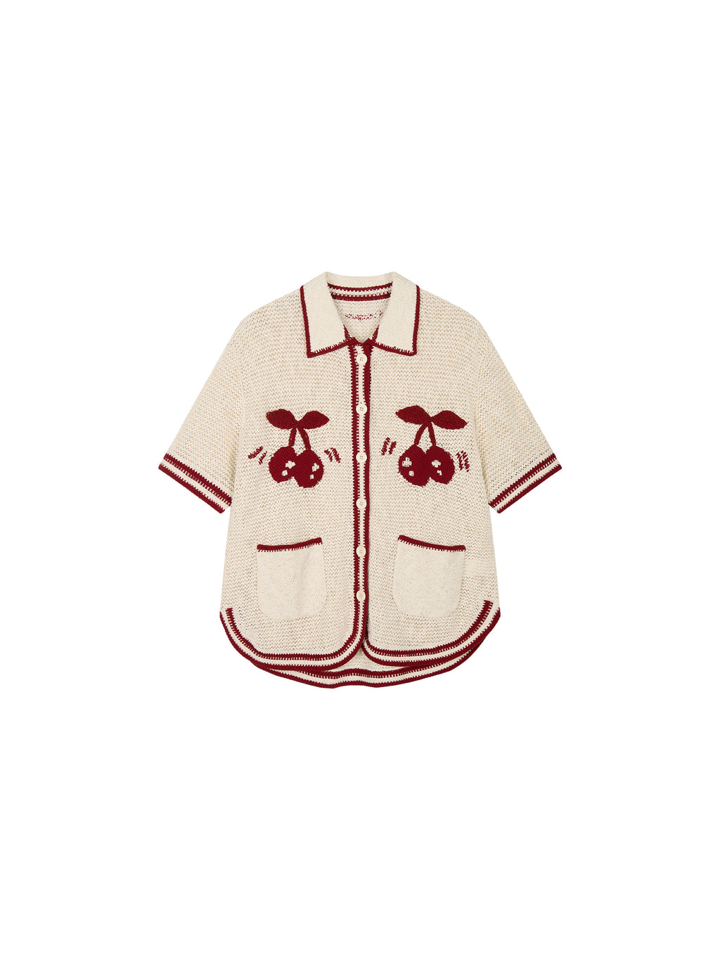 Handcrafted sporty cherry cardigan
