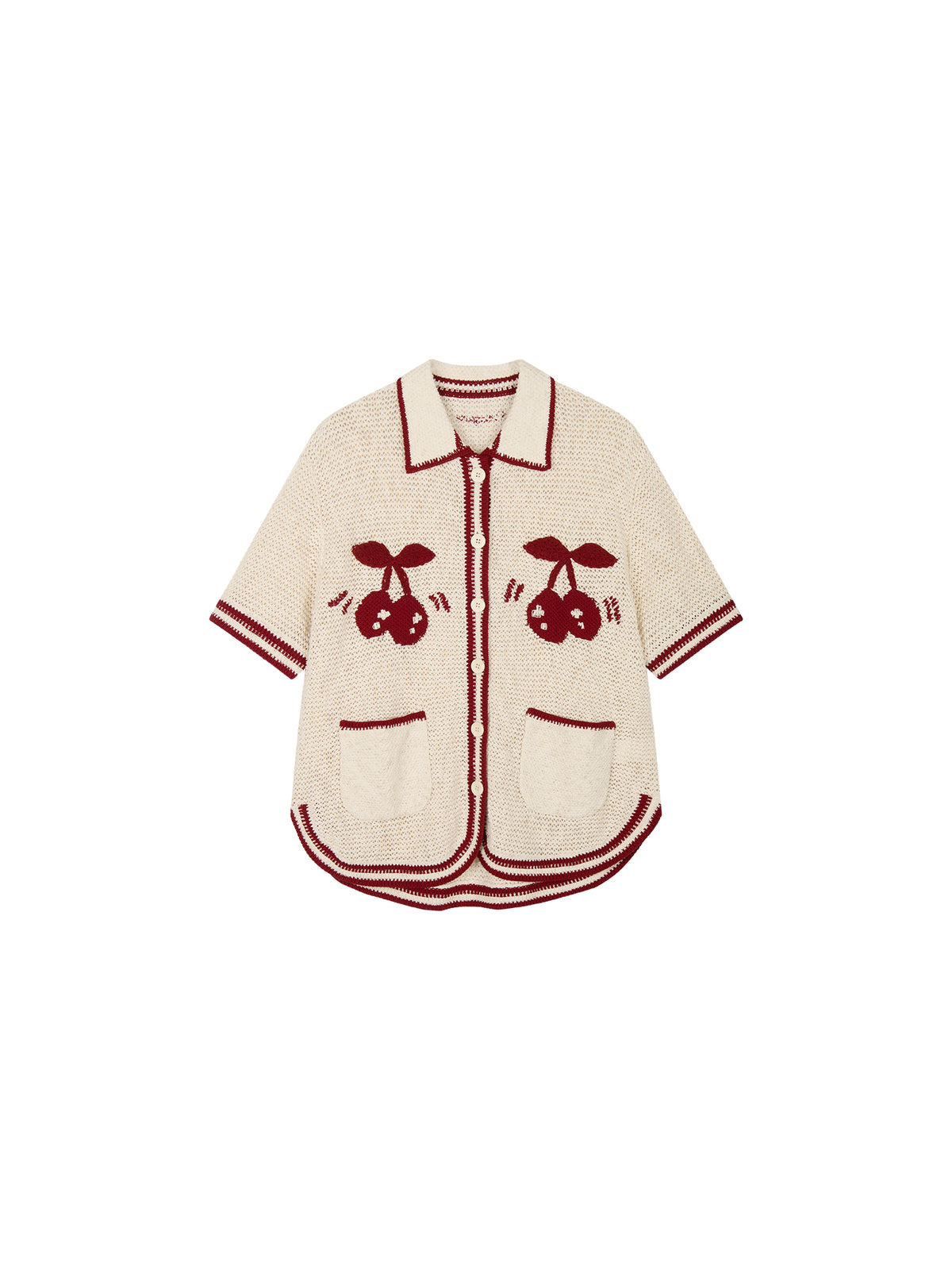 Handcrafted sporty cherry cardigan