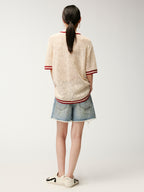 Handcrafted sporty cherry cardigan