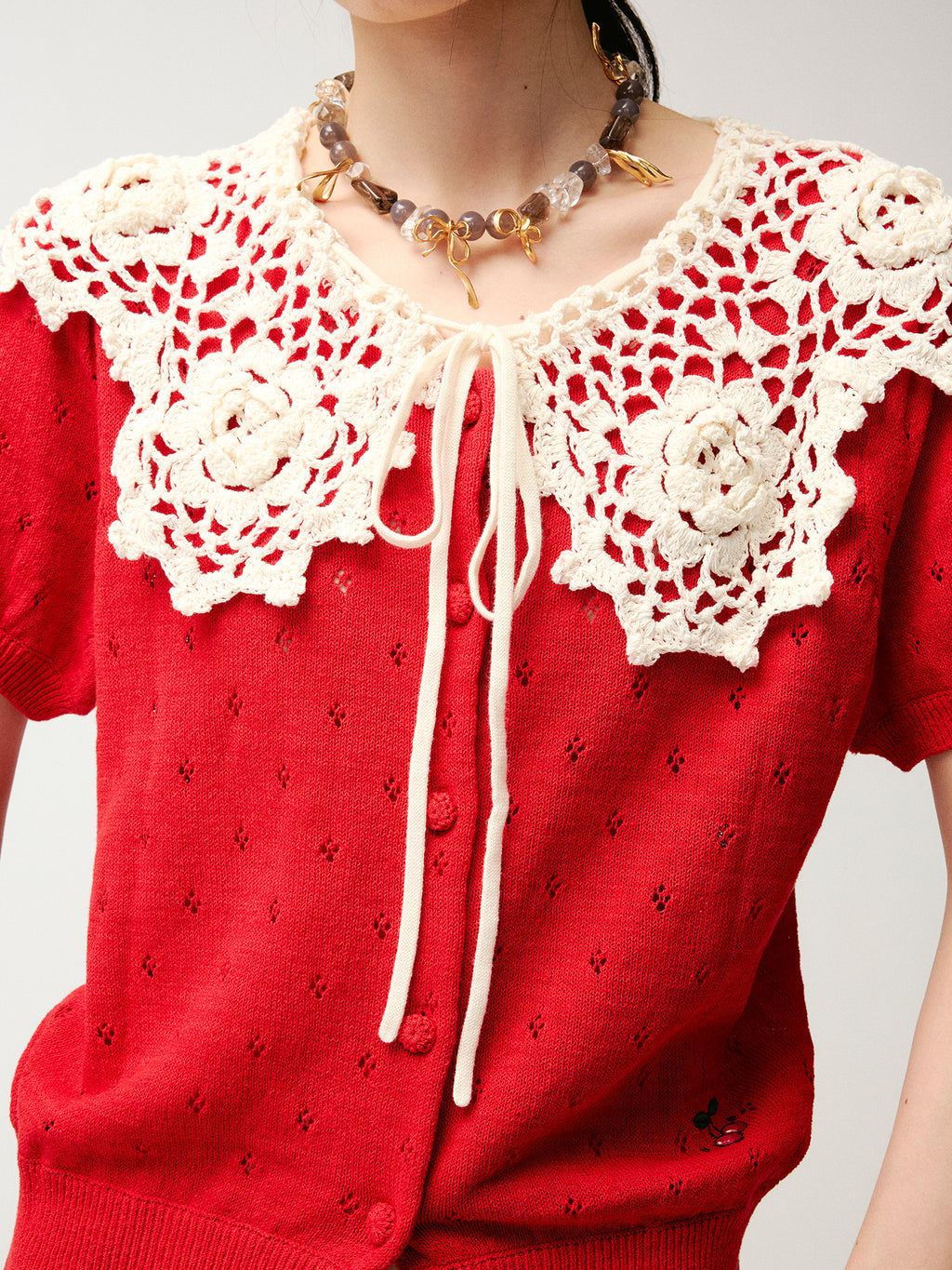 Handcrafted Peter Pan collar cardigan