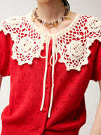 Handcrafted Peter Pan collar cardigan