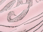 Rhinestone ribbon long sleeve T-shirt