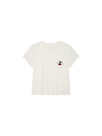 Beaded embroidered sporty cherry T-shirt